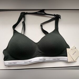 Calvin Klein Wirefree Bra Large Green